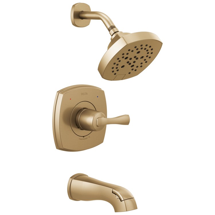 Tub and Shower Trim Stryke 14 1 Lever Lumicoat Champagne Bronze WaterSense ADA 1.75 Gallons per Minute for MultiChoice Universal R10000 Series Rough Valve