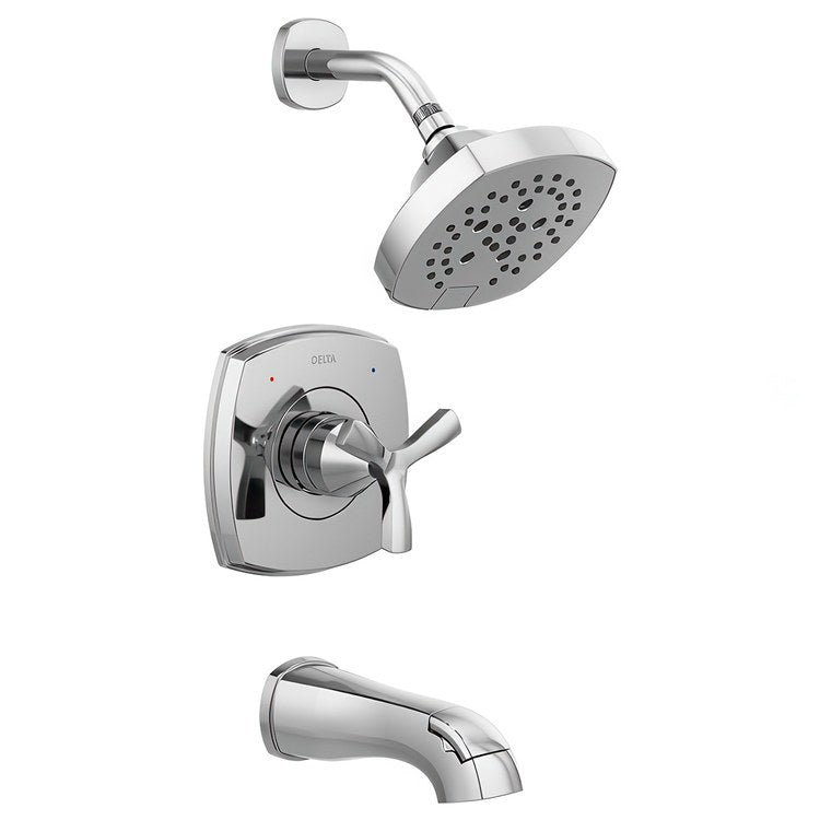 Tub and Shower Trim Stryke 14 1 Helo Lumicoat Chrome WaterSense ADA 1.75 Gallons per Minute for MultiChoice Universal R10000 Series Rough Valve