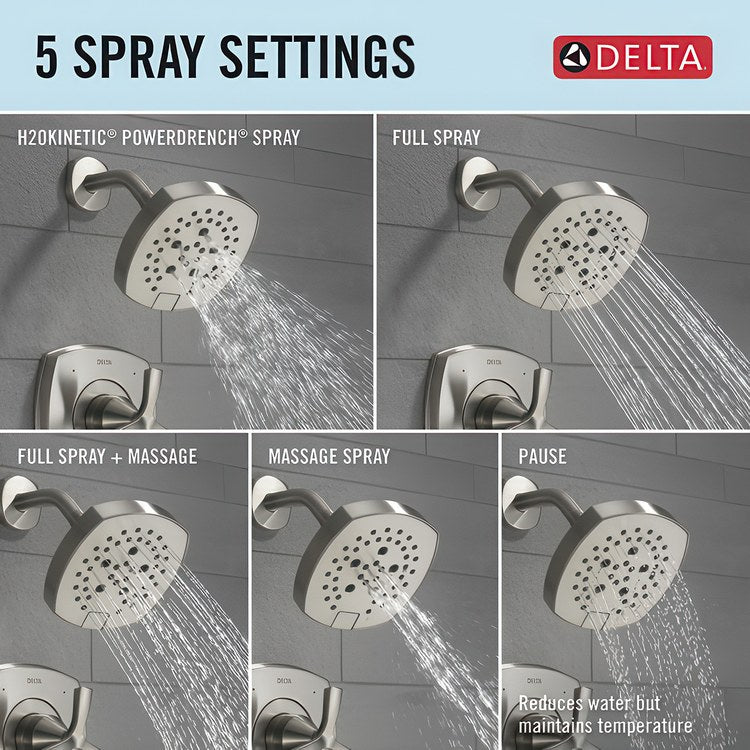 Tub and Shower Trim Stryke 14 1 Helo Lumicoat Stainless WaterSense ADA 1.75 Gallons per Minute for MultiChoice Universal R10000 Series Rough Valve - Image 2