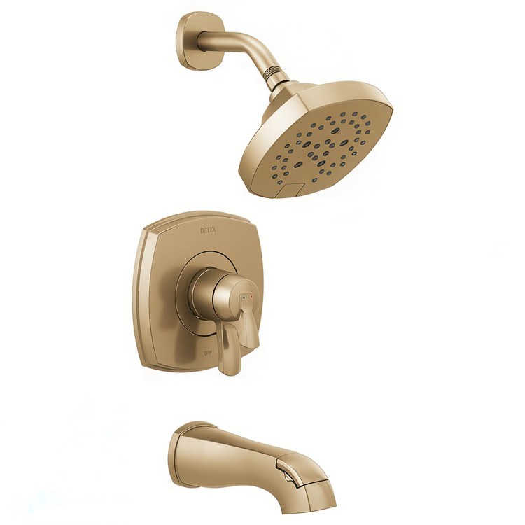 Tub and Shower Trim Stryke 17 2 Lever Lumicoat Champagne Bronze WaterSense ADA 1.75 Gallons per Minute for MultiChoice Universal R10000 Series Rough Valve