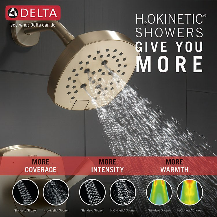 Shower Trim Stryke 14 Series 1 Lever Lumicoat Champagne Bronze WaterSense ADA 1.75 Gallons per Minute Square 5 Function H2Okinetic for MultiChoice Universal R10000 Series Rough Valve - Image 3
