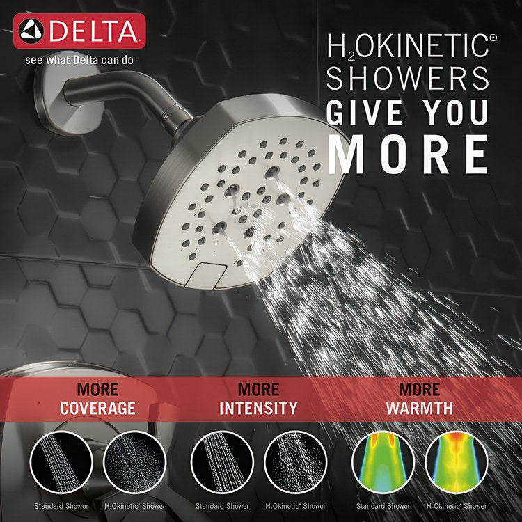 Shower Trim Stryke 14 Series 1 Lever Lumicoat Stainless WaterSense ADA Less Showerhead for MultiChoice Universal R10000 Series Rough Valve - Image 3