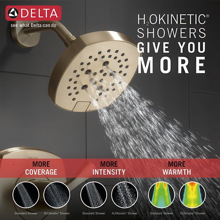 Shower Trim Stryke 14 Series 1 Helo Lumicoat Champagne Bronze WaterSense ADA 1.75 Gallons per Minute Square 5 Function H2Okinetic for MultiChoice Universal R10000 Series Rough Valve - Image 3