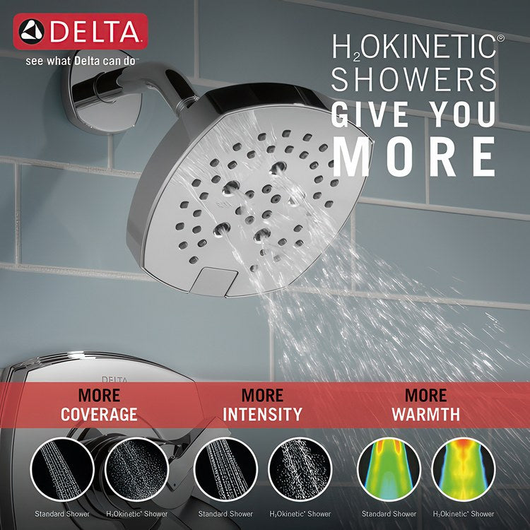 Shower Trim Stryke 17 Series 2 Lever Lumicoat Chrome WaterSense ADA 1.75 Gallons per Minute Square 5 Function H2Okinetic for MultiChoice Universal R10000 Series Rough Valve - Image 2