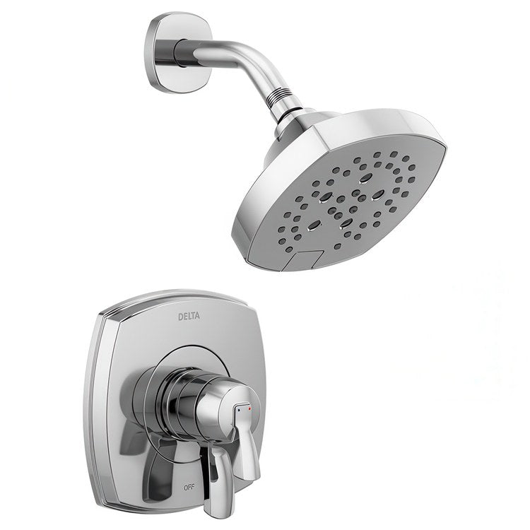 Shower Trim Stryke 17 Series 2 Lever Lumicoat Chrome WaterSense ADA 1.75 Gallons per Minute Square 5 Function H2Okinetic for MultiChoice Universal R10000 Series Rough Valve - Image 1