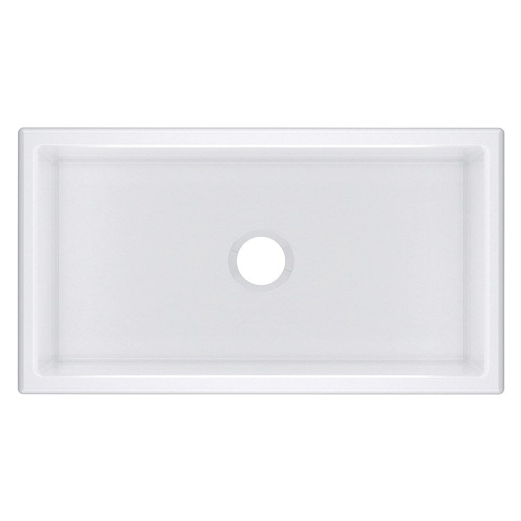 Kitchen Sink Shaker 33 Inch 1 Bowls White Undermount Rectangle Fireclay - Image 1