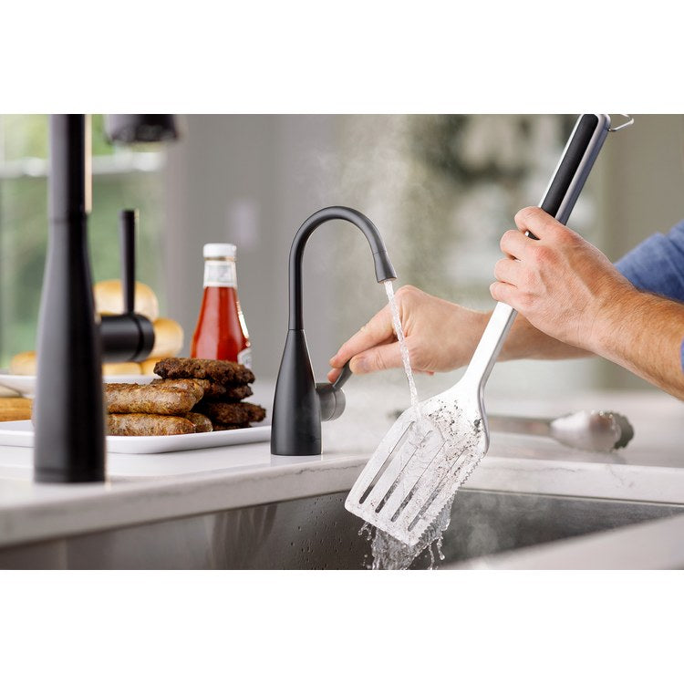 Hot Water Dispenser Showroom Transitional 1010 Instant 1 Lever ADA Gooseneck 360 DEG Swivel Matte Black - Image 2