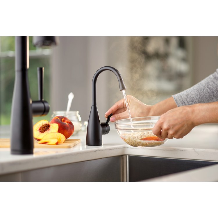 Hot Water Dispenser Showroom Transitional 1010 Instant 1 Lever ADA Gooseneck 360 DEG Swivel Matte Black - Image 3