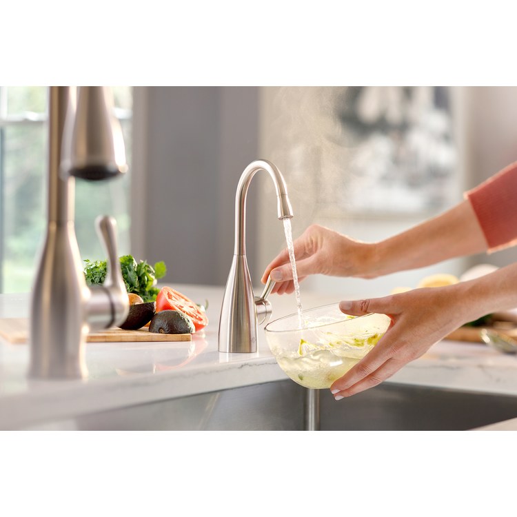 Hot Water Dispenser Showroom Transitional 1010 Instant 1 Lever ADA Gooseneck 360 DEG Swivel Stainless Steel - Image 3