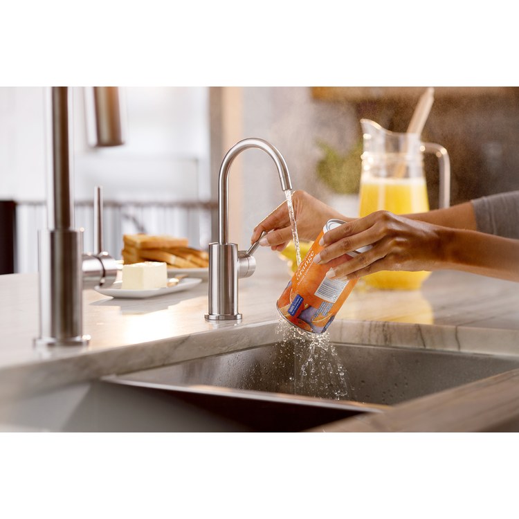 Hot Water Dispenser Showroom Modern 3010 Instant 1 Lever ADA Gooseneck 360 DEG Swivel Arctic Steel - Image 3