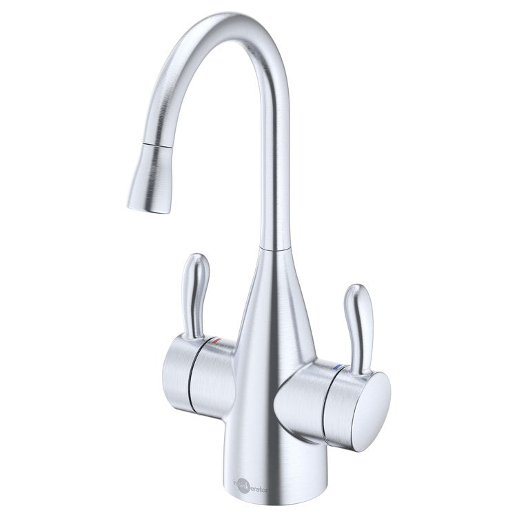 Water Dispenser Showroom Transitional 1010 Instant 2 Lever ADA Gooseneck 360 DEG Swivel Arctic Steel - Image 1