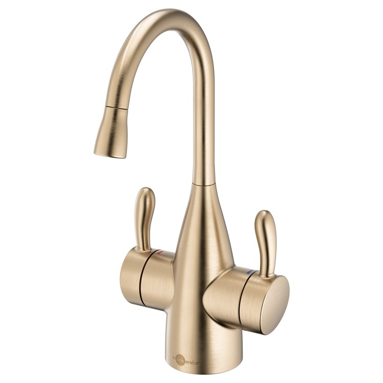 Water Dispenser Showroom Transitional 1010 Instant 2 Lever ADA Gooseneck 360 DEG Swivel Brushed Bronze - Image 1