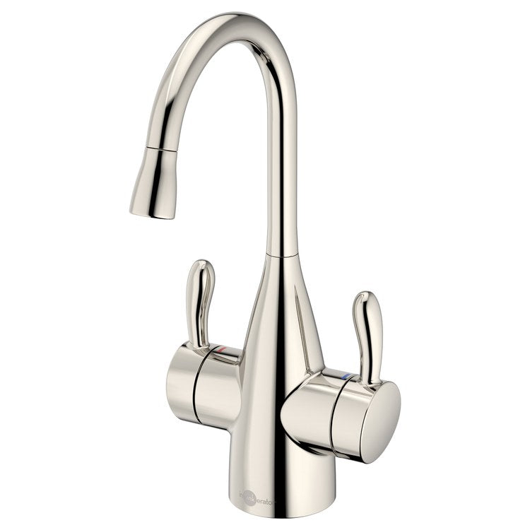 Water Dispenser Showroom Transitional 1010 Instant 2 Lever ADA Gooseneck 360 DEG Swivel Polished Nickel