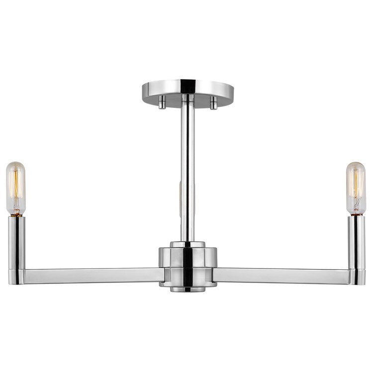 Ceiling Light Fullton Semi-Flushmount 3 Lamp Chrome - Image 1