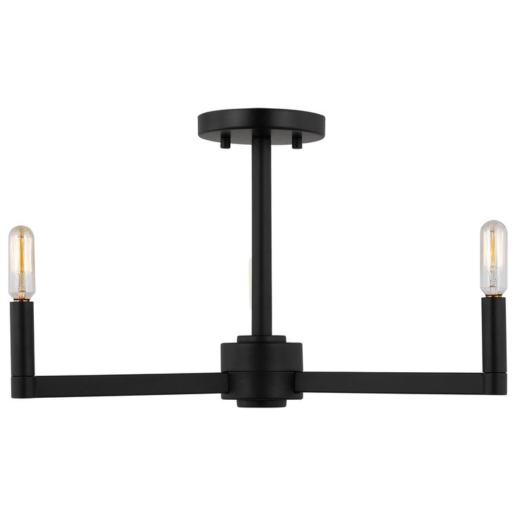 Ceiling Light Fullton Semi-Flushmount 3 Lamp Midnight Black - Image 1
