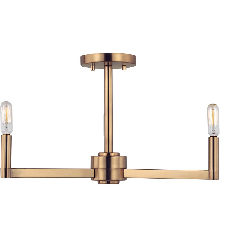 Ceiling Light Fullton Semi-Flushmount 3 Lamp Satin Brass - Image 1