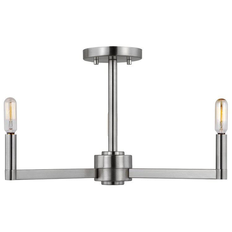 Ceiling Light Fullton Semi-Flushmount 3 Lamp Brished Nickel - Image 1
