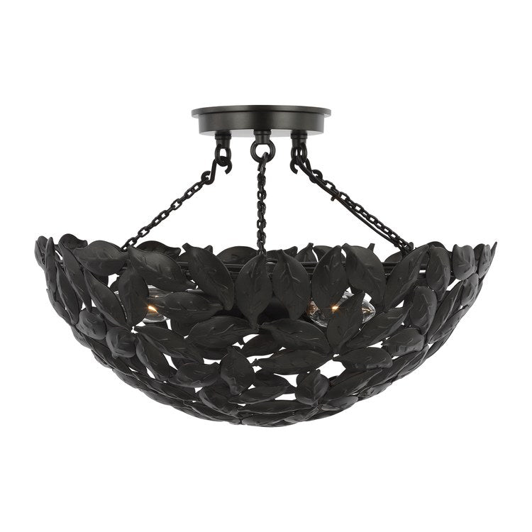 Ceiling Light Kelan Semi-Flushmount 3 Lamp Antique Gold - Image 1