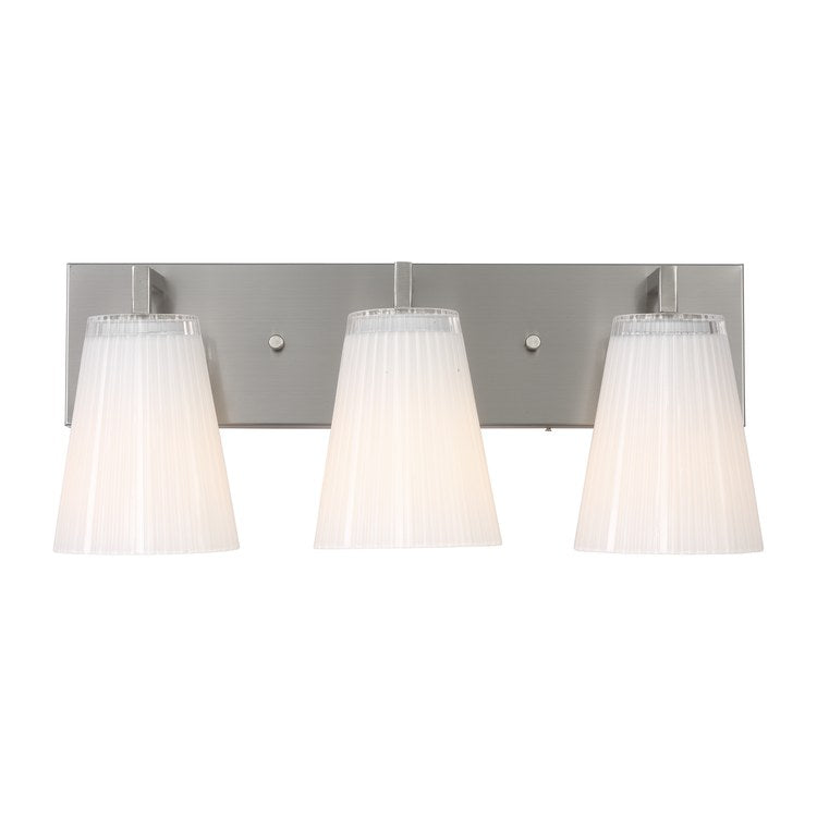 Vanity Light Upson Large 3 Lamp Brushed Nickel Clear Fluted Steel/Glass Medium A19 - Image 1