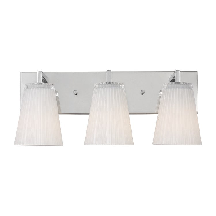 Vanity Light Upson Large 3 Lamp Chrome Clear Fluted Steel/Glass Medium A19 - Image 1