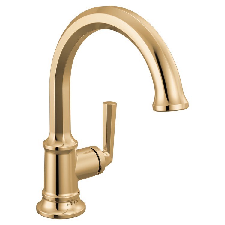 Lavatory Faucet Beauclere Deck Mount 1 Lever ADA WaterSense Brilliance Polished Gold 1.2 Gallons per Minute Less Drain 1 Hole - Image 1