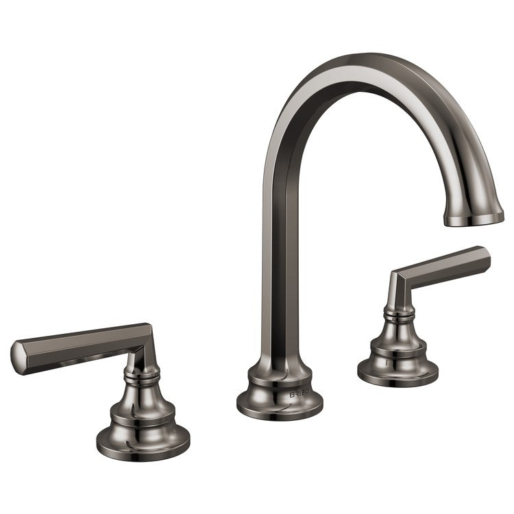 Lavatory Faucet Beauclere Widespread 6 to 16 Inch Spread Less Handle WaterSense Brilliance Black Onyx 1.2 Gallons per Minute Deck High Arc Less Drain 3 Hole - Image 2