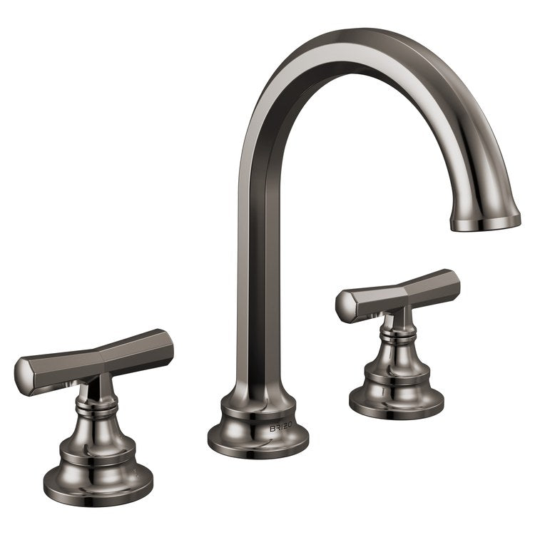 Lavatory Faucet Beauclere Widespread 6 to 16 Inch Spread Less Handle WaterSense Brilliance Black Onyx 1.2 Gallons per Minute Deck High Arc Less Drain 3 Hole - Image 3