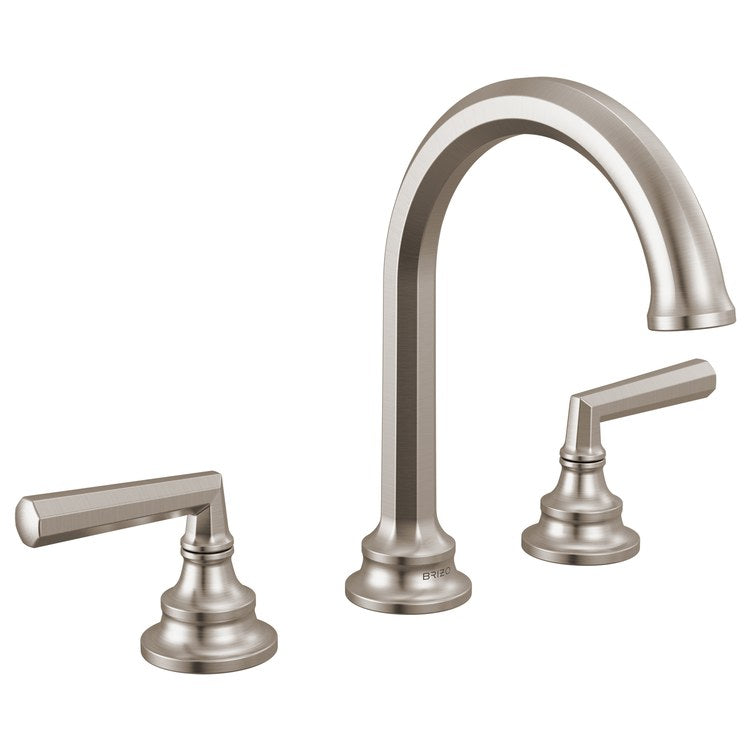 Lavatory Faucet Beauclere Widespread 6 to 16 Inch Spread Less Handle WaterSense Brilliance Luxe Nickel 1.2 Gallons per Minute Deck High Arc Less Drain 3 Hole - Image 2