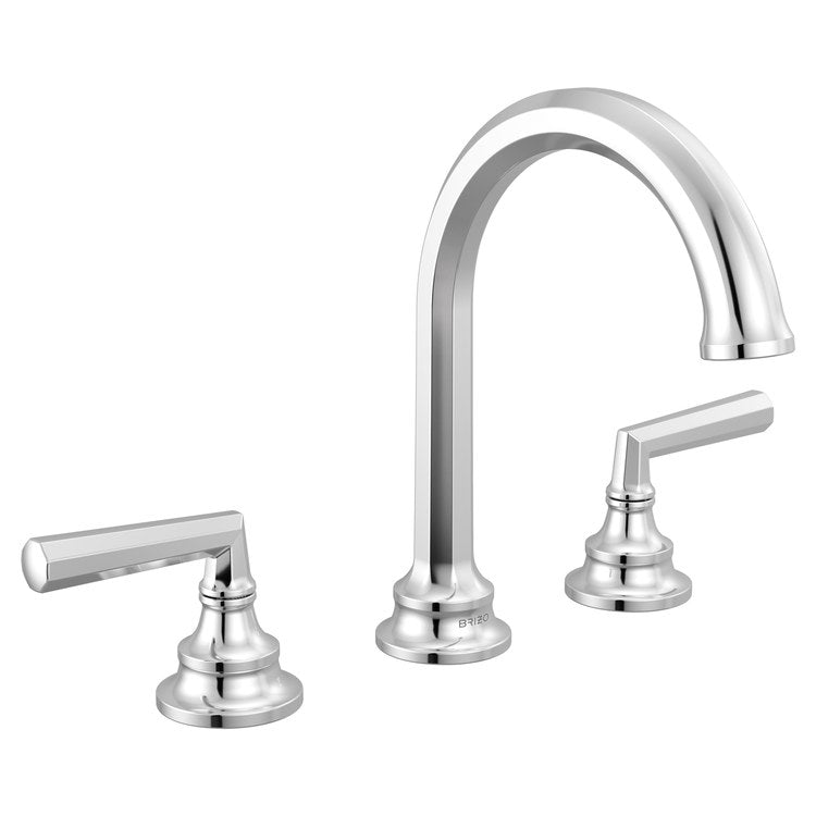 Lavatory Faucet Beauclere Widespread 6 to 16 Inch Spread Less Handle WaterSense Polished Chrome 1.2 Gallons per Minute Deck High Arc Less Drain 3 Hole - Image 2