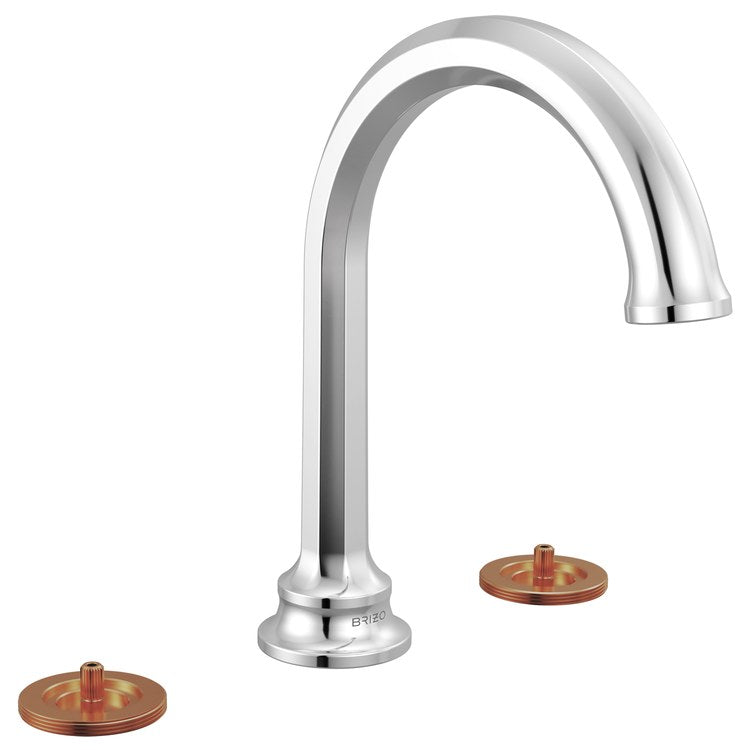 Lavatory Faucet Beauclere Widespread 6 to 16 Inch Spread Less Handle WaterSense Polished Chrome 1.2 Gallons per Minute Deck High Arc Less Drain 3 Hole