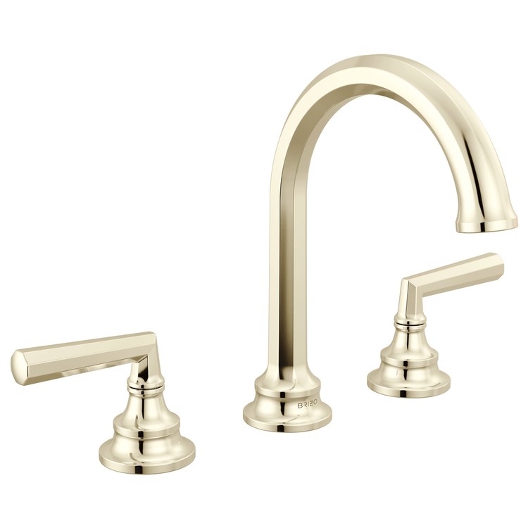 Lavatory Faucet Beauclere Widespread 6 to 16 Inch Spread Less Handle WaterSense Brilliance Polished Nickel 1.2 Gallons per Minute Deck High Arc Less Drain 3 Hole - Image 2