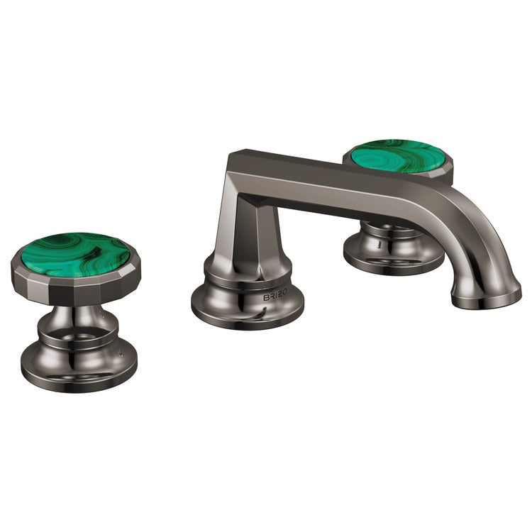 Lavatory Faucet Beauclere Widespread 6 to 16 Inch Spread Less Handle WaterSense Brilliance Black Onyx 1.2 Gallons per Minute Deck Low Arc Less Drain 3 Hole - Image 2
