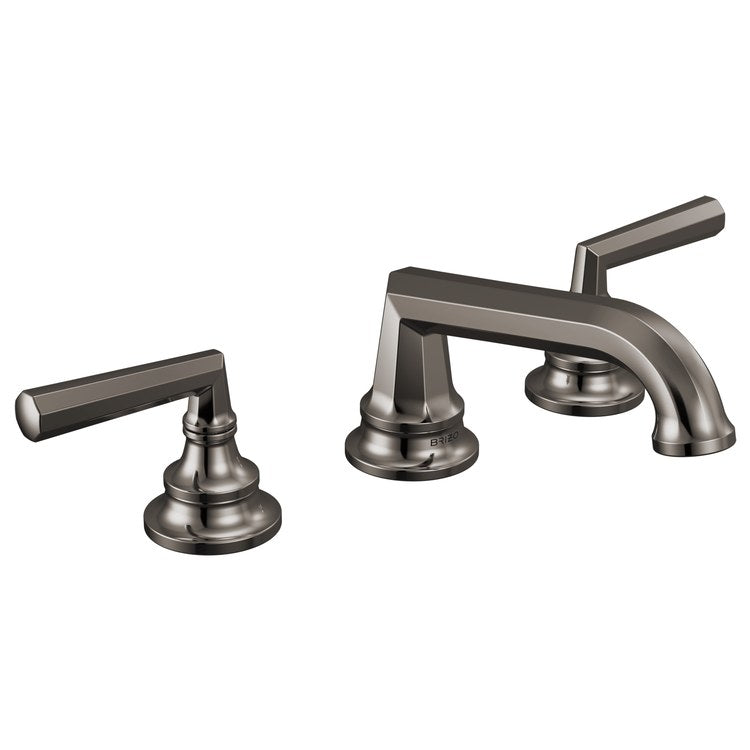 Lavatory Faucet Beauclere Widespread 6 to 16 Inch Spread Less Handle WaterSense Brilliance Black Onyx 1.2 Gallons per Minute Deck Low Arc Less Drain 3 Hole - Image 3