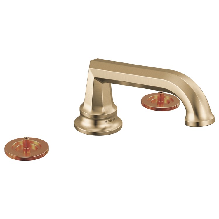 Lavatory Faucet Beauclere Widespread 6 to 16 Inch Spread Less Handle WaterSense Brilliance Luxe Gold 1.2 Gallons per Minute Deck Low Arc Less Drain 3 Hole