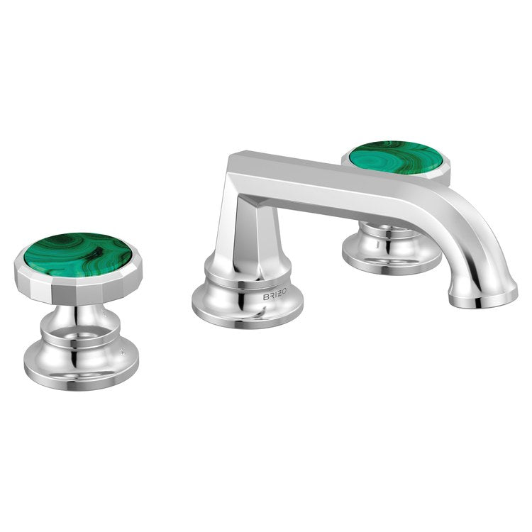 Lavatory Faucet Beauclere Widespread 6 to 16 Inch Spread Less Handle WaterSense Polished Chrome 1.2 Gallons per Minute Deck Low Arc Less Drain 3 Hole - Image 2