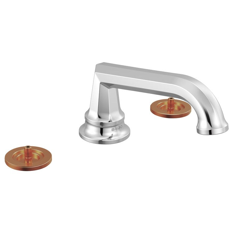 Lavatory Faucet Beauclere Widespread 6 to 16 Inch Spread Less Handle WaterSense Polished Chrome 1.2 Gallons per Minute Deck Low Arc Less Drain 3 Hole - Image 1