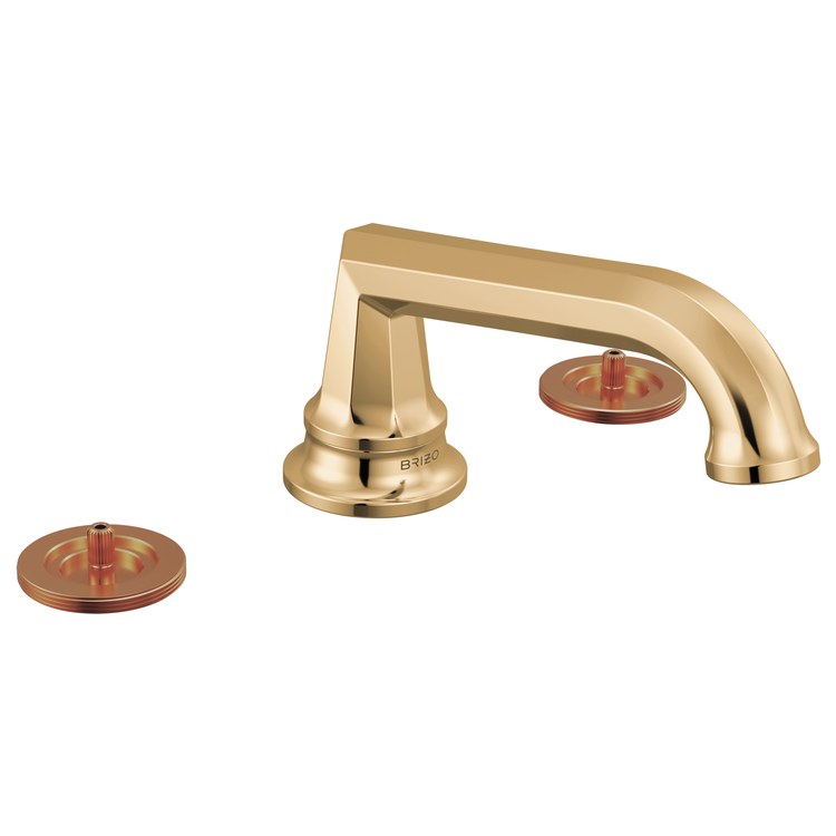 Lavatory Faucet Beauclere Widespread 6 to 16 Inch Spread Less Handle WaterSense Brilliance Polished Gold 1.2 Gallons per Minute Deck Low Arc Less Drain 3 Hole