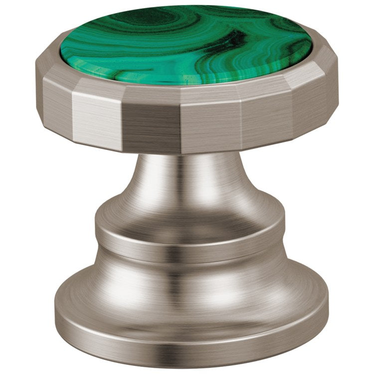 Handle Kit Beauclere 2 Wheel Brilliance Luxe Nickel/Malachite Inlay for Widespread Lavatory Faucet - Image 1