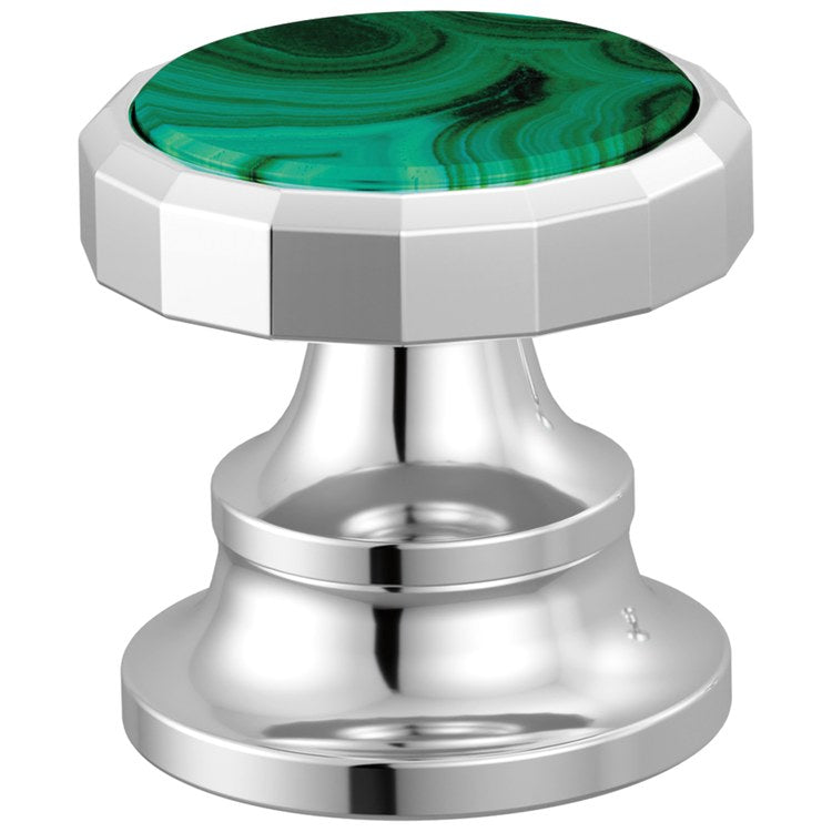 Handle Kit Beauclere 2 Wheel Polished Chrome/Malachite Inlay for Widespread Lavatory Faucet - Image 1