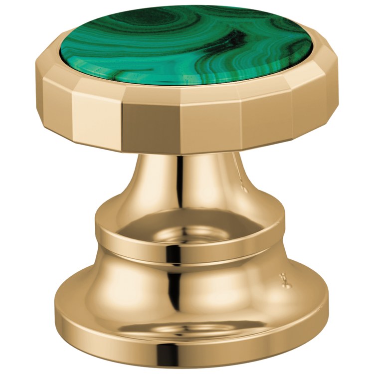 Handle Kit Beauclere 2 Wheel Brilliance Polished Gold/Malachite Inlay for Widespread Lavatory Faucet - Image 1