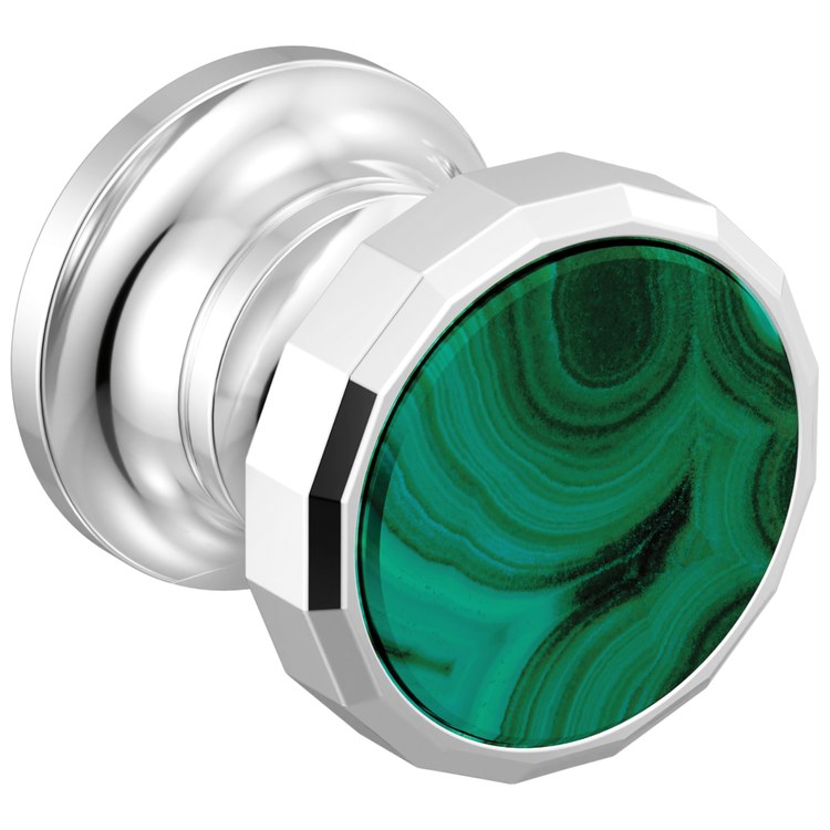 Handle Kit Beauclere 2 Wheel Polished Chrome/Malachite Inlay for Wall Mount Lavatory Faucet - Image 1
