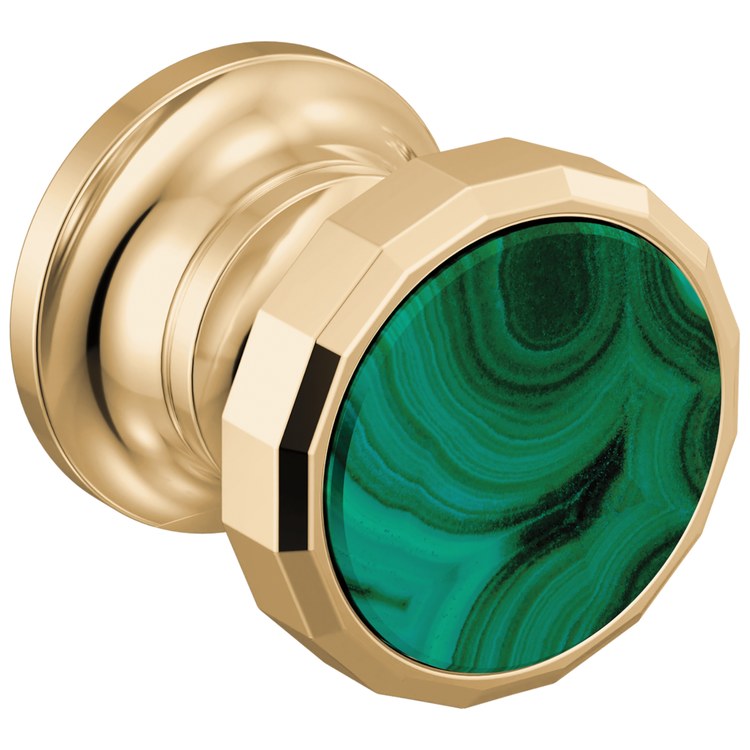 Handle Kit Beauclere 2 Wheel Brilliance Polished Gold/Malachite Inlay for Wall Mount Lavatory Faucet - Image 1