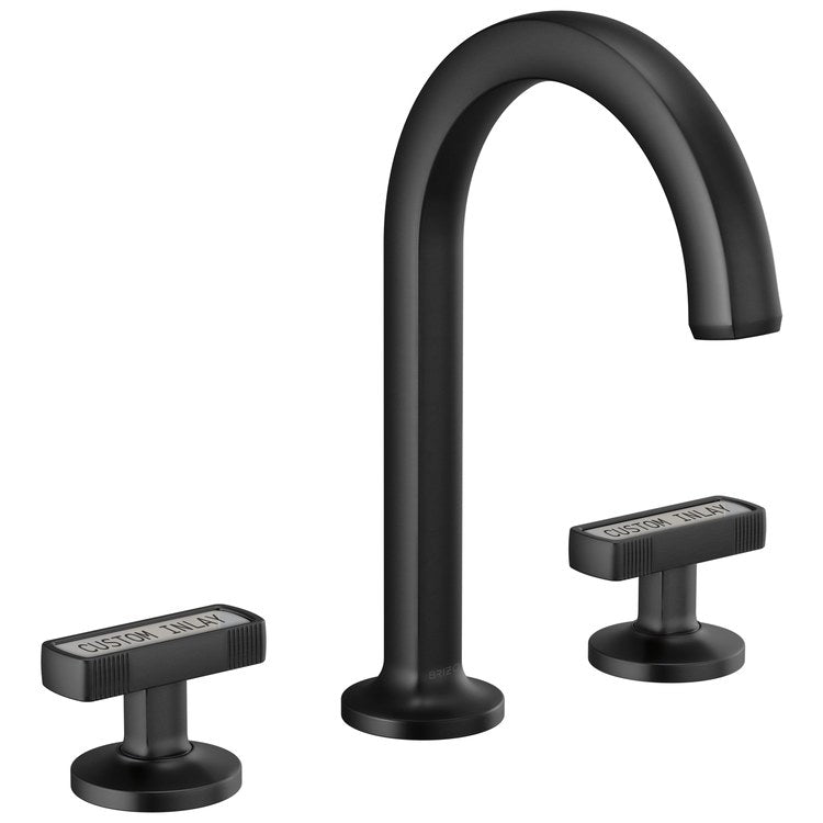 Lavatory Faucet Kintsu Widespread 6 to 16 Inch Spread Less Handle WaterSense Matte Black 1.5 Gallons per Minute Deck Arc Less Drain 3 Hole - Image 2