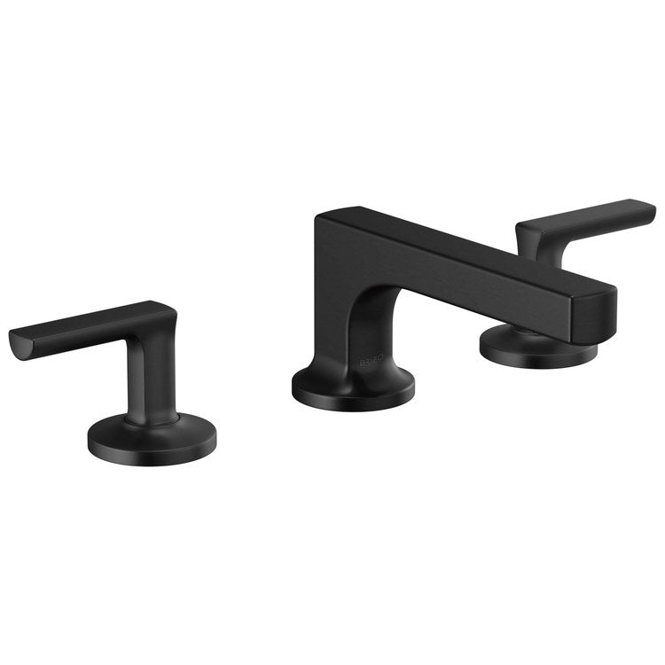 Lavatory Faucet Kintsu Widespread 6 to 16 Inch Spread Less Handle WaterSense Matte Black 1.5 Gallons per Minute Deck Low Arc Less Drain 3 Hole - Image 2