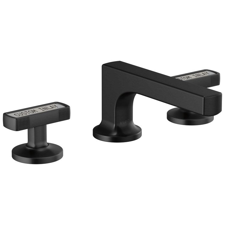 Lavatory Faucet Kintsu Widespread 6 to 16 Inch Spread Less Handle WaterSense Matte Black 1.5 Gallons per Minute Deck Low Arc Less Drain 3 Hole - Image 1