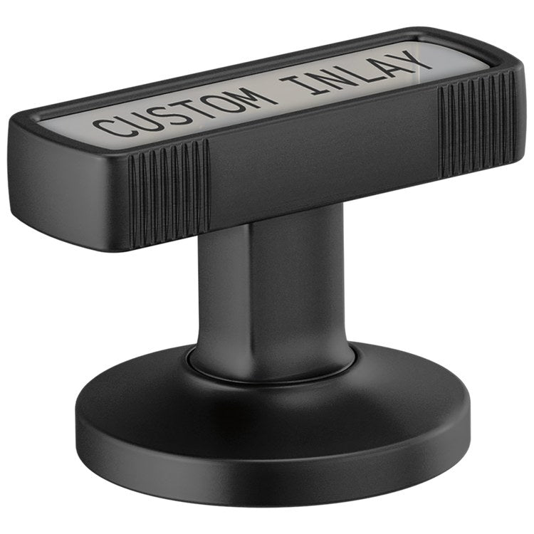 Handle Kit Kintsu Zinc 2 Knob with Custom Inlay Matte Black ADA for Widespread Lavatory Faucet - Image 1