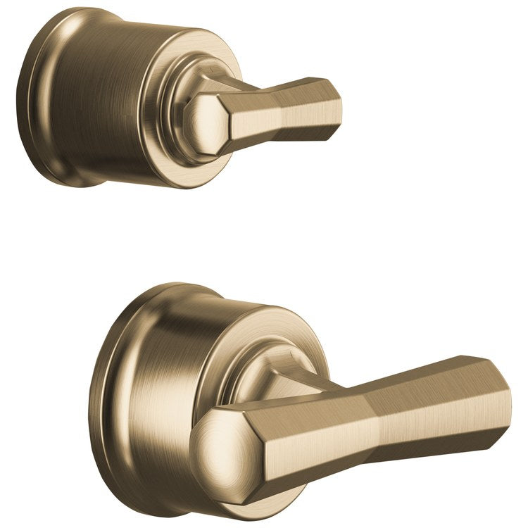 Handle Kit Beauclere 2 Cross Brilliance Luxe Gold ADA for Pressure Balance Valve with Integrated Diverter Trim - Image 1