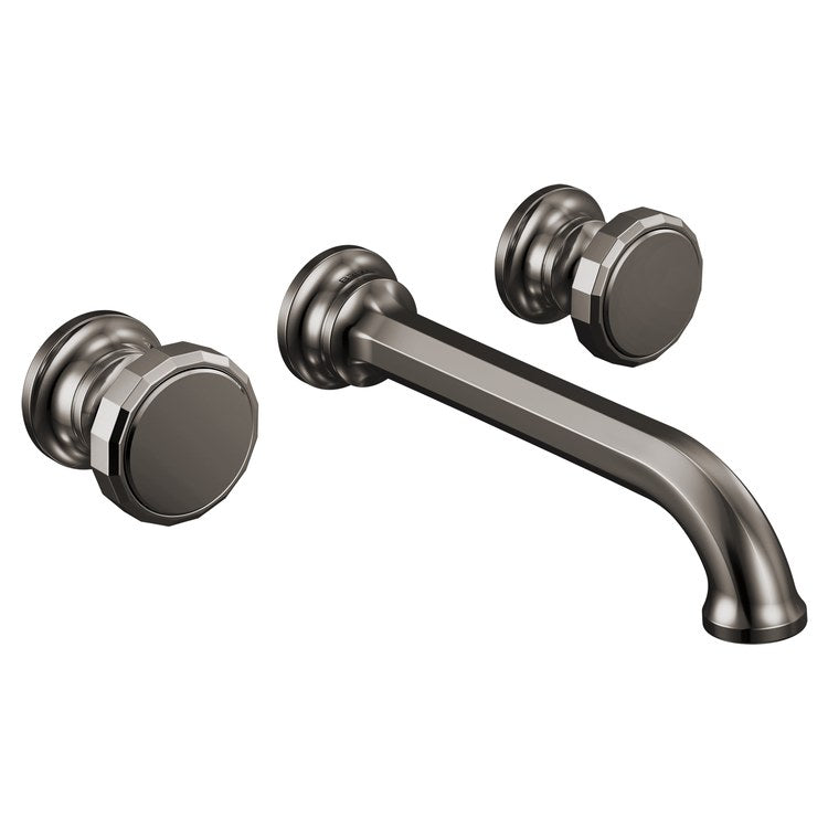 Lavatory Faucet Beauclere Wall Mount 8 Inch Spread 2 Less Handle WaterSense Brilliance Black Onyx 1.2 Gallons per Minute Less Drain 3 Hole - Image 2