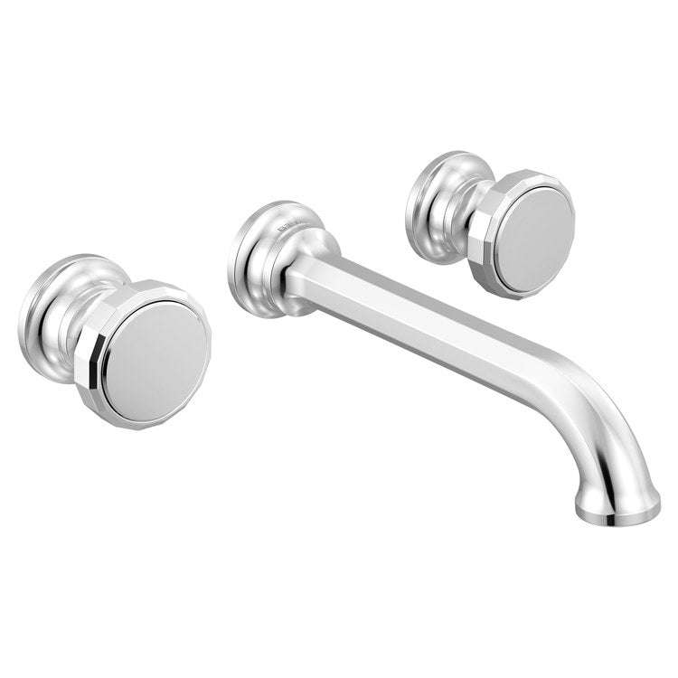 Lavatory Faucet Beauclere Wall Mount 8 Inch Spread 2 Less Handle WaterSense Polished Chrome 1.2 Gallons per Minute Less Drain 3 Hole - Image 2
