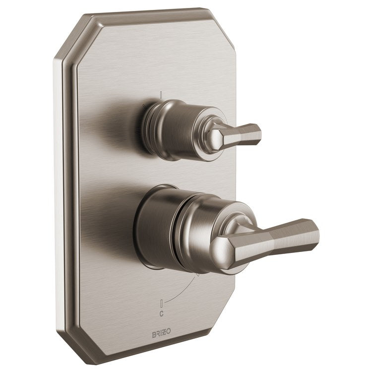 Pressure Balance Valve Trim Beauclere with Integrated 3 Function Diverter Less Handle Brilliance Luxe Nickel - Image 3